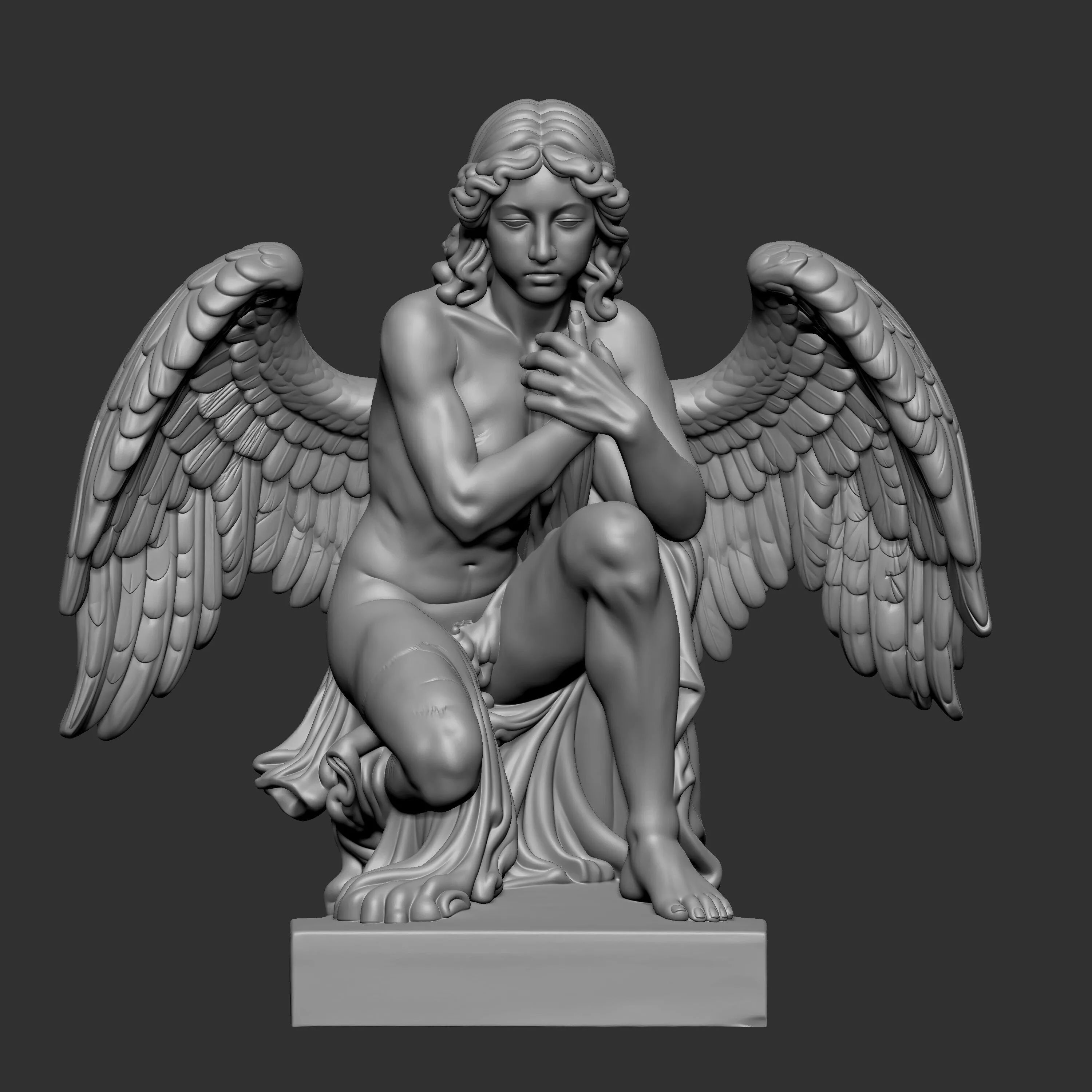kneeling angel 3D print model