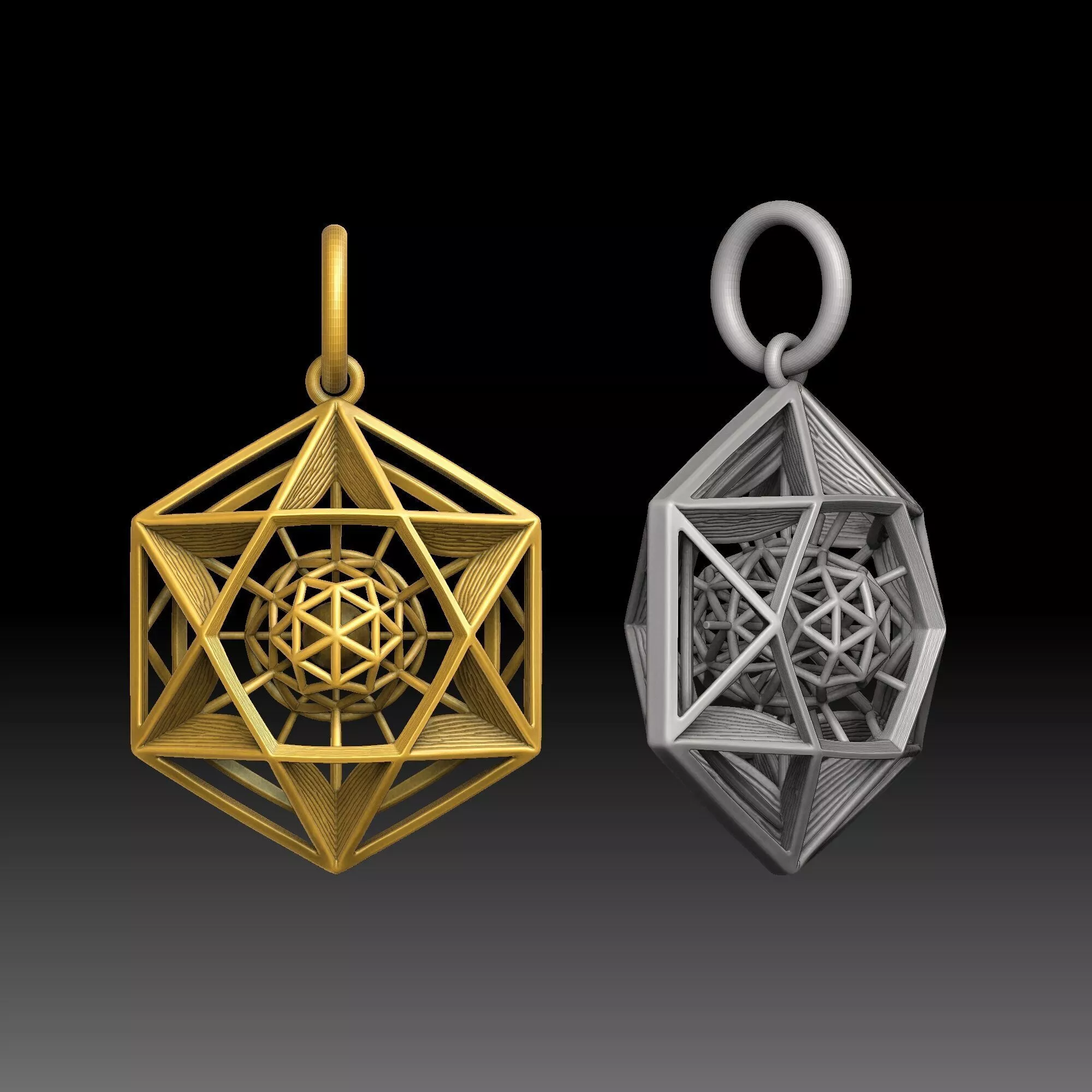 Sacred Darkness - one inch pendant 3D print model