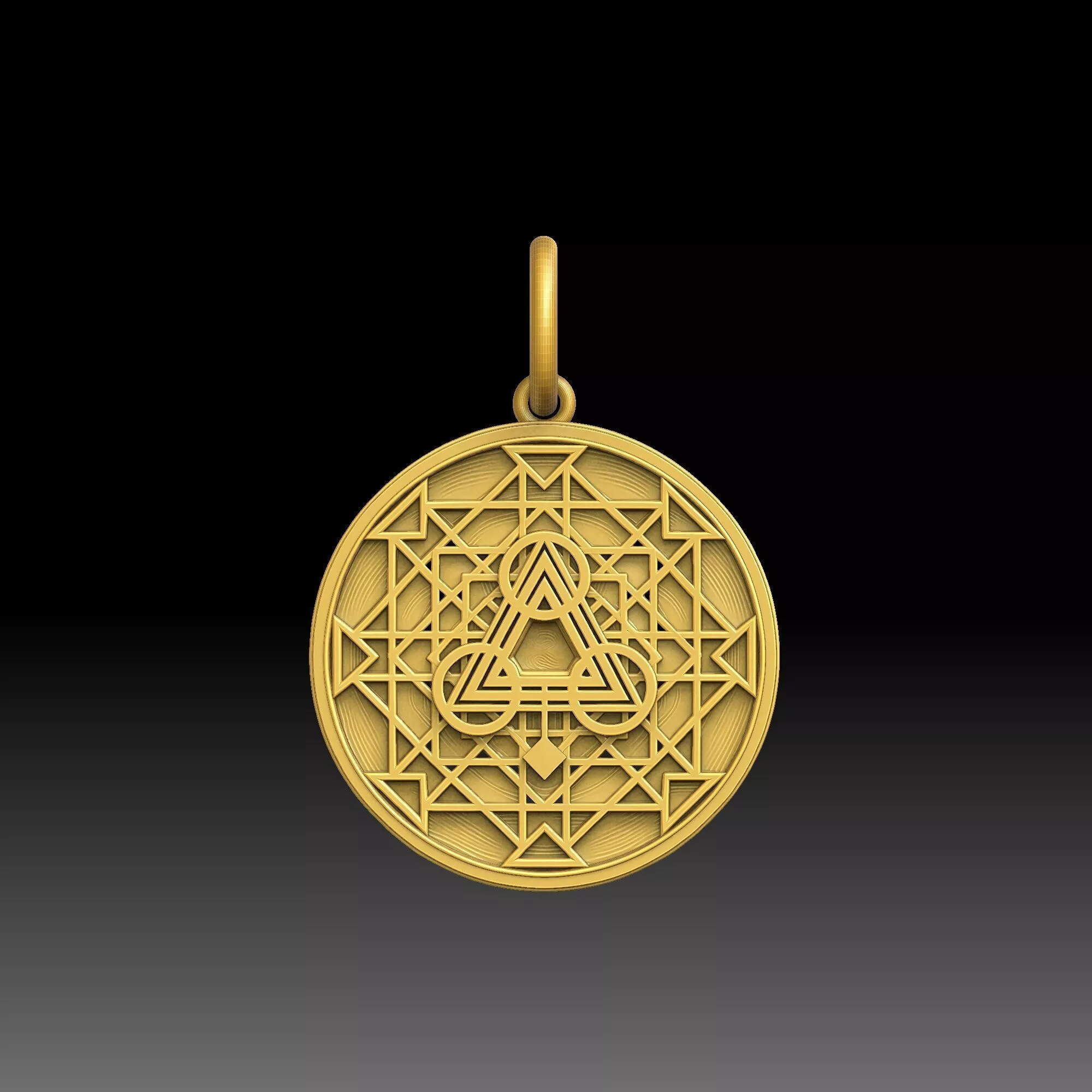 Sacred Darkness - one inch pendant 3D print model