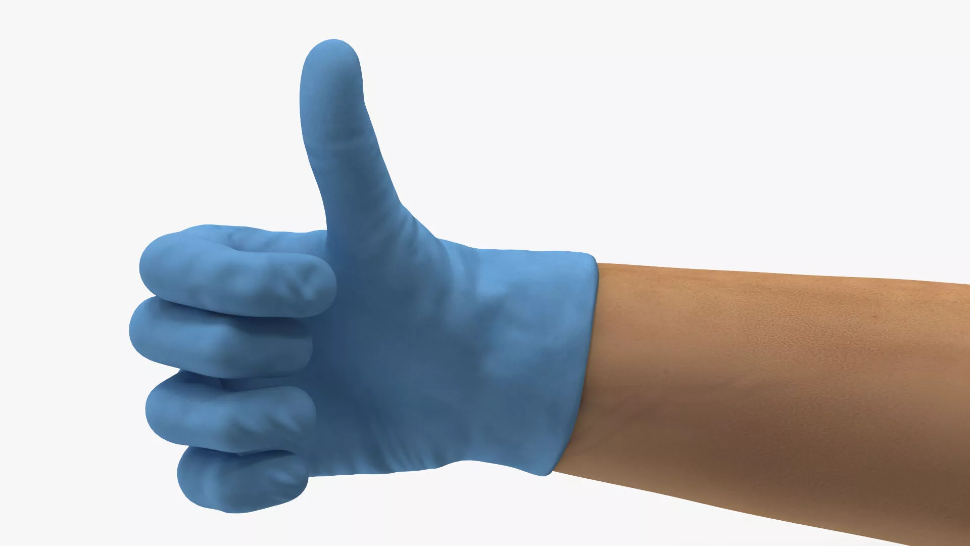 Hands in Medical Protective Gloves Rigged for Cinema 4D 3D model