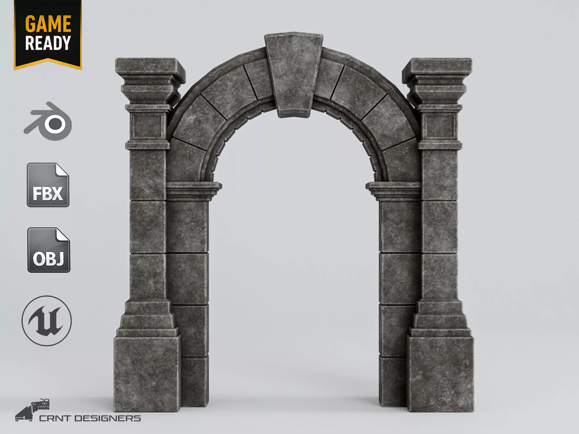 Medieval Stone Archway - UE4 And UE5 Optimized Low-poly 3D model