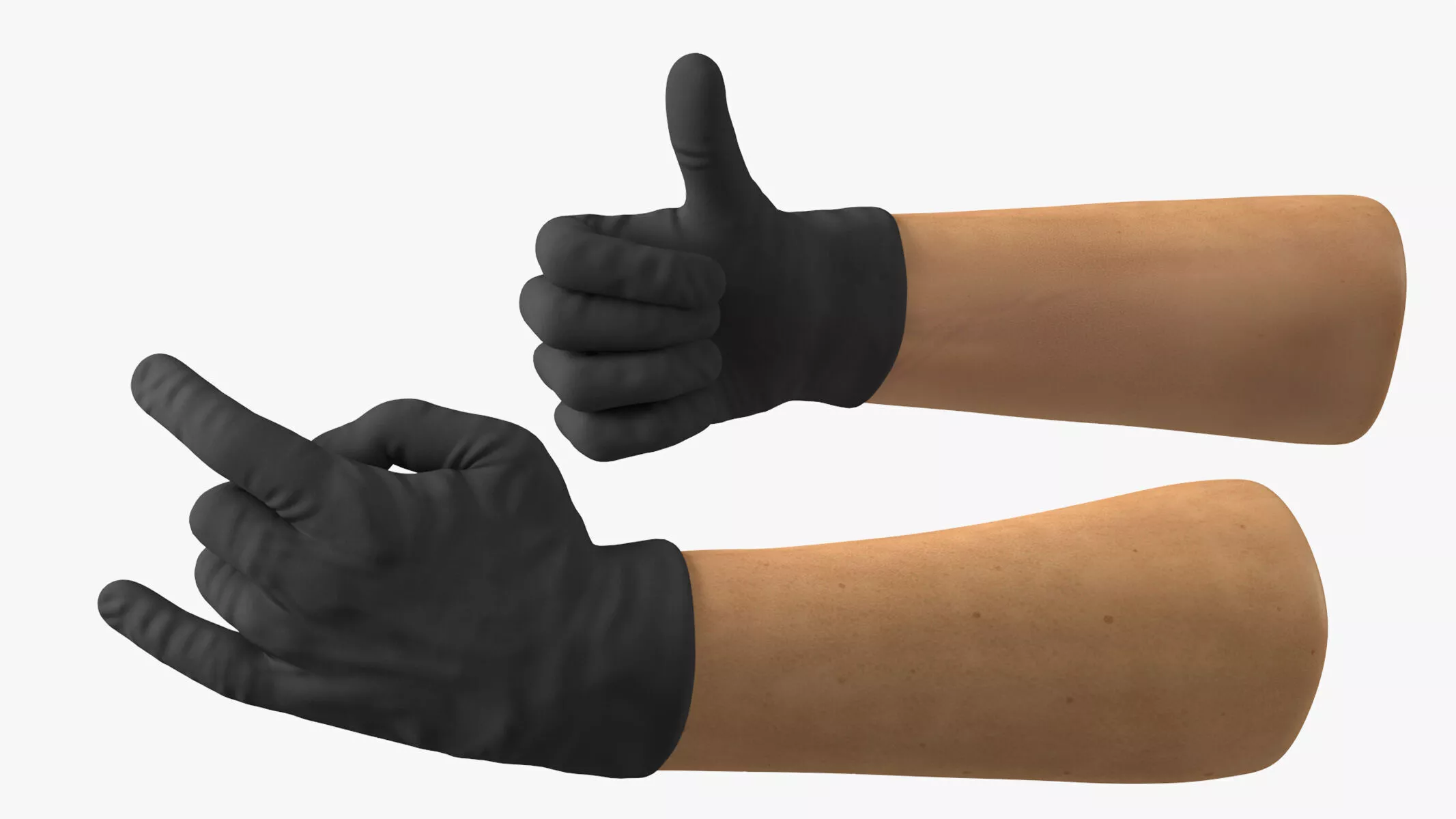 Gloved Hands Medical Black Rigged for Cinema 4D 3D model