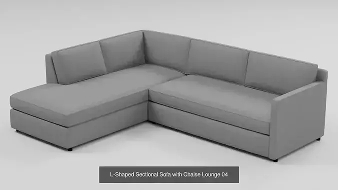 L-Shaped Sectional Sofa with Chaise Lounge - 6-Color Variants 3D Model Pack 5