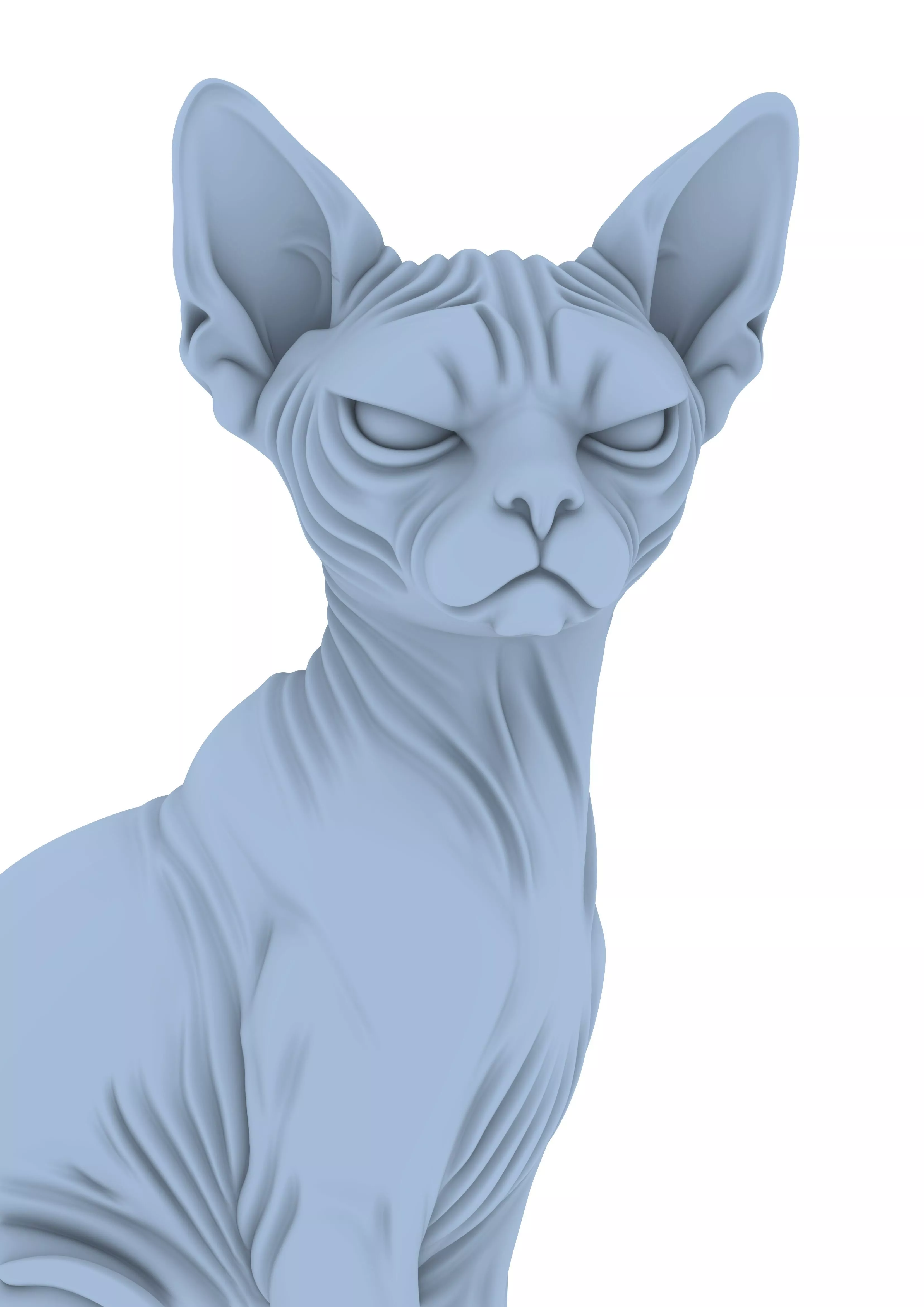Stylized Lioness Warrior Fighter Sphynx Cat Lion Statue 3D print model