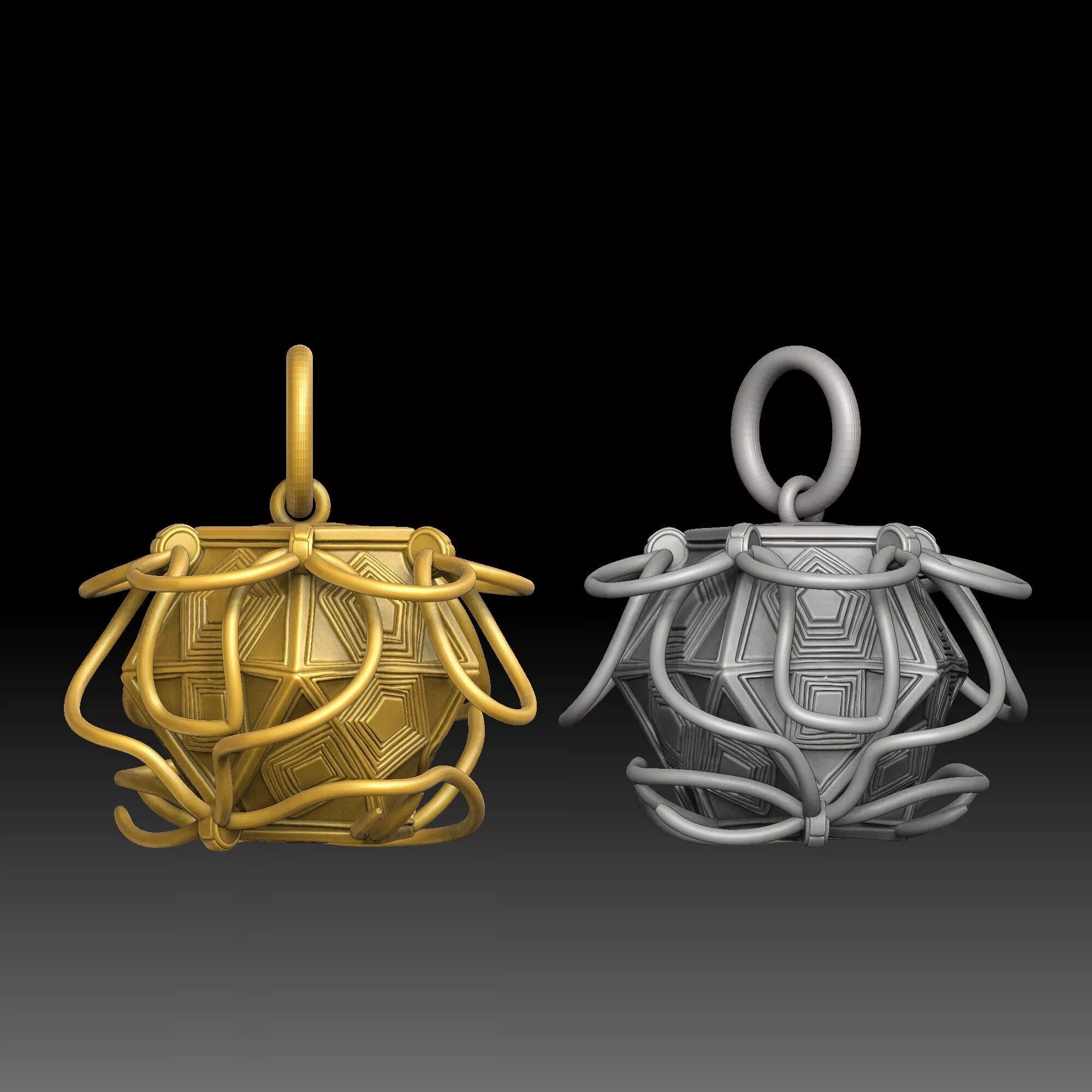 Sacred Darkness - one inch pendant 3D print model