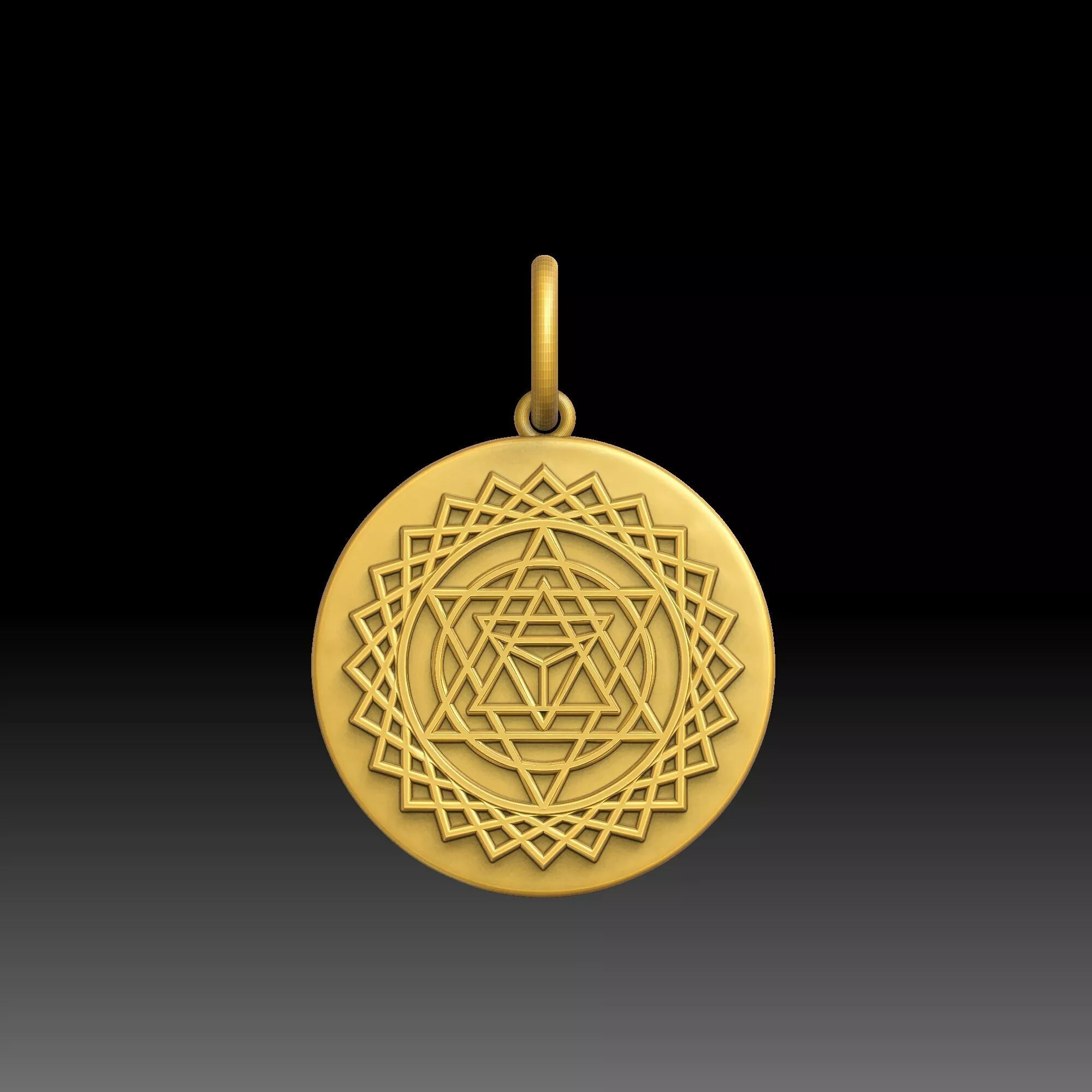 Sacred Darkness - one inch pendant 3D print model