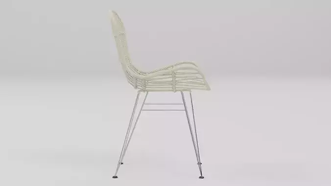 Woven Rattan Accent Chair 02 Low-poly 3D model 3