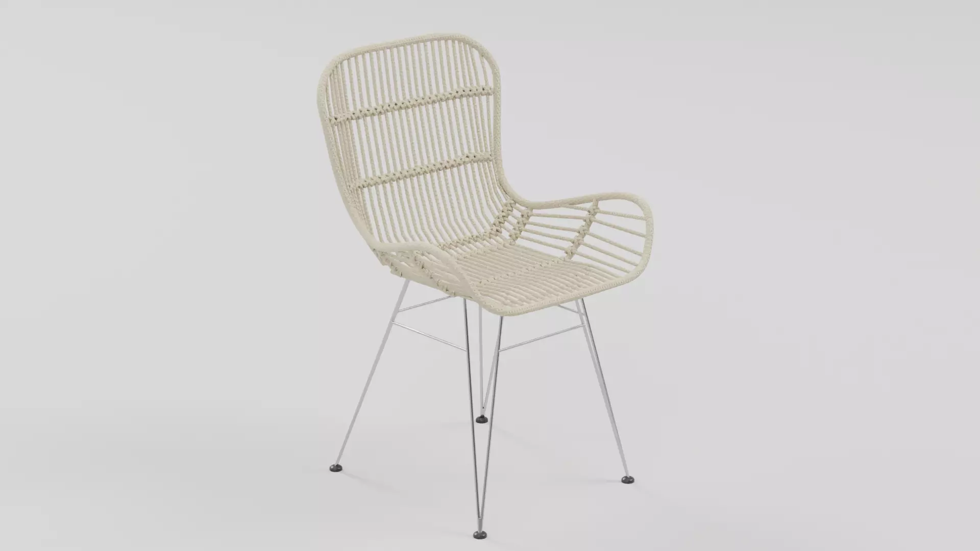 Woven Rattan Accent Chair 02 Low-poly 3D model