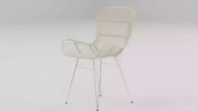 Woven Rattan Accent Chair 02 Low-poly 3D model 5