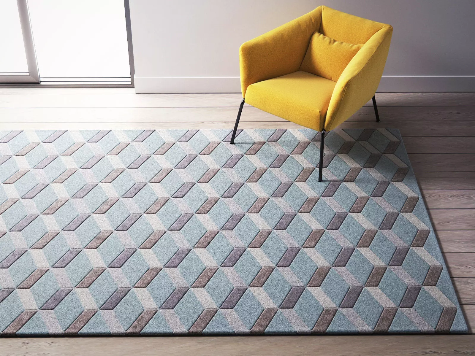 Nevio Pure Wool Rug 3D model_0