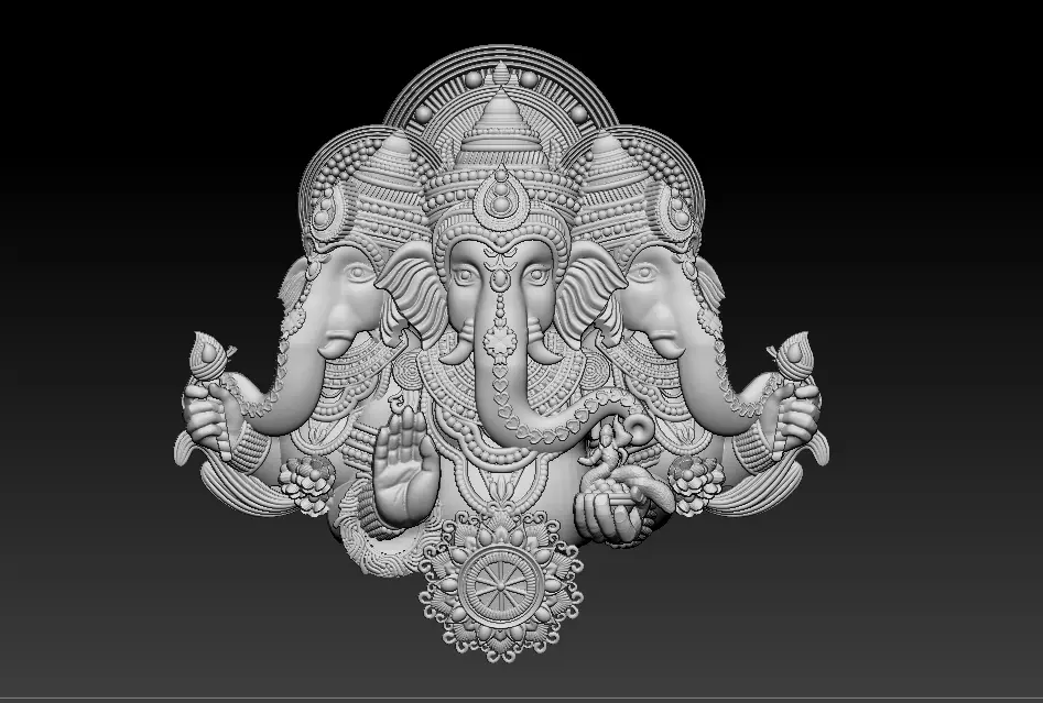 three face ganesh 3d model 3D print model