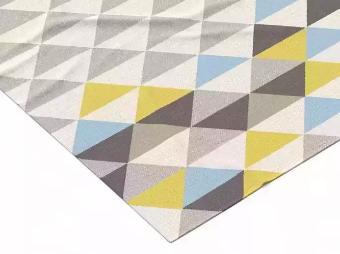 Mosaic Triangles Wool Dhurrie 3D model