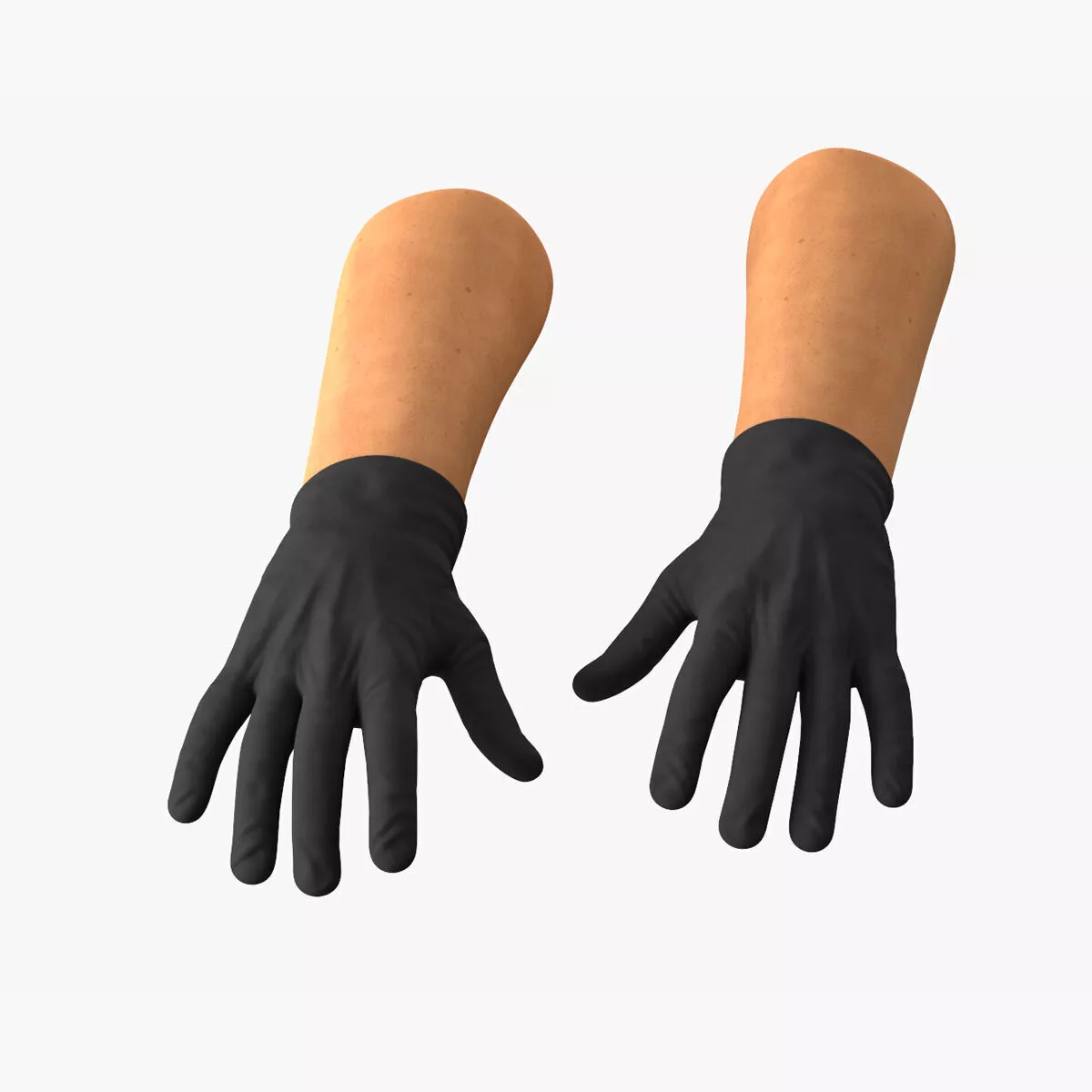 Gloved Hands Medical Black Rigged for Maya 3D model
