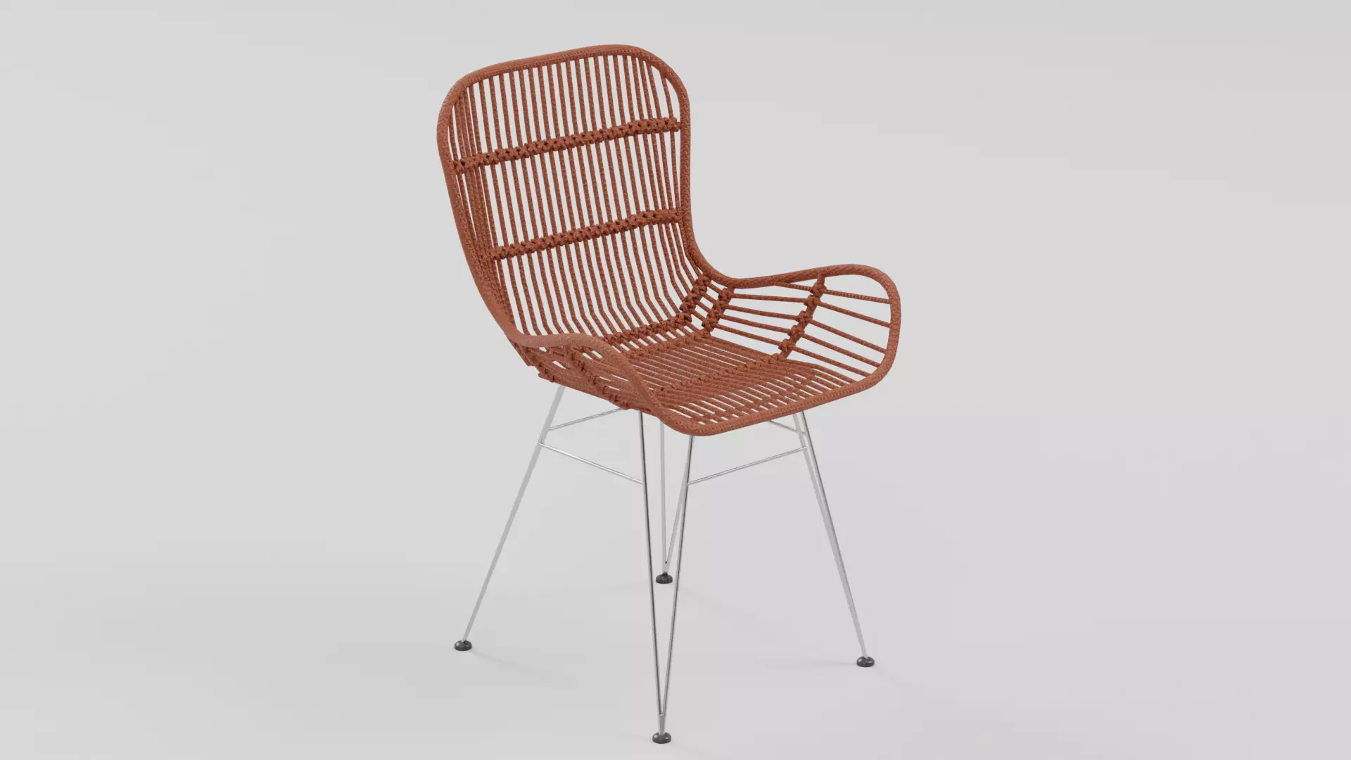 Woven Rattan Accent Chair 04 Low-poly 3D model