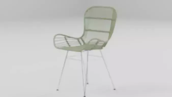 Woven Rattan Accent Chair 05 Low-poly 3D model 5