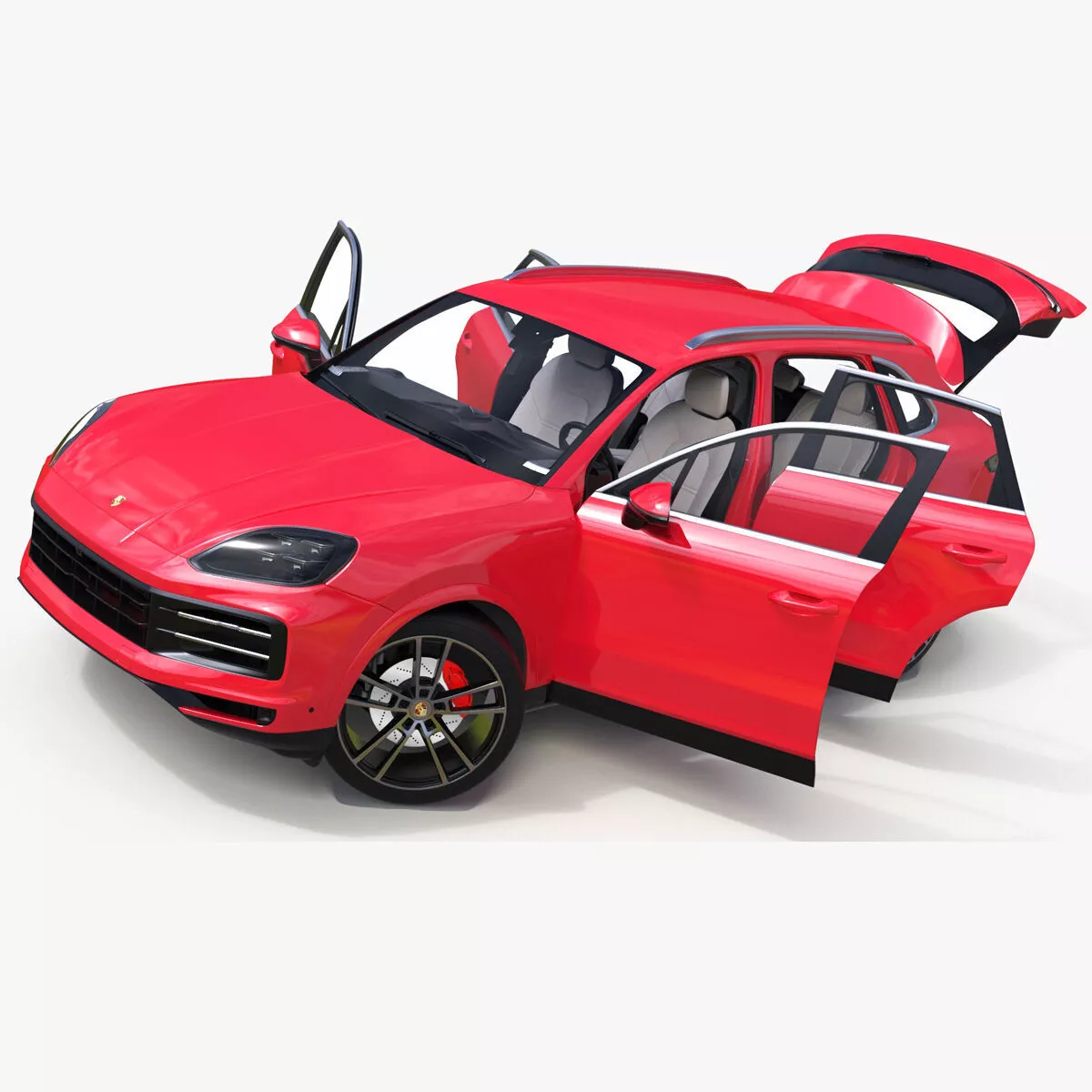 Porsche Cayenne Turbo E-Hybrid Carmine Red Rigged for Maya 3D model