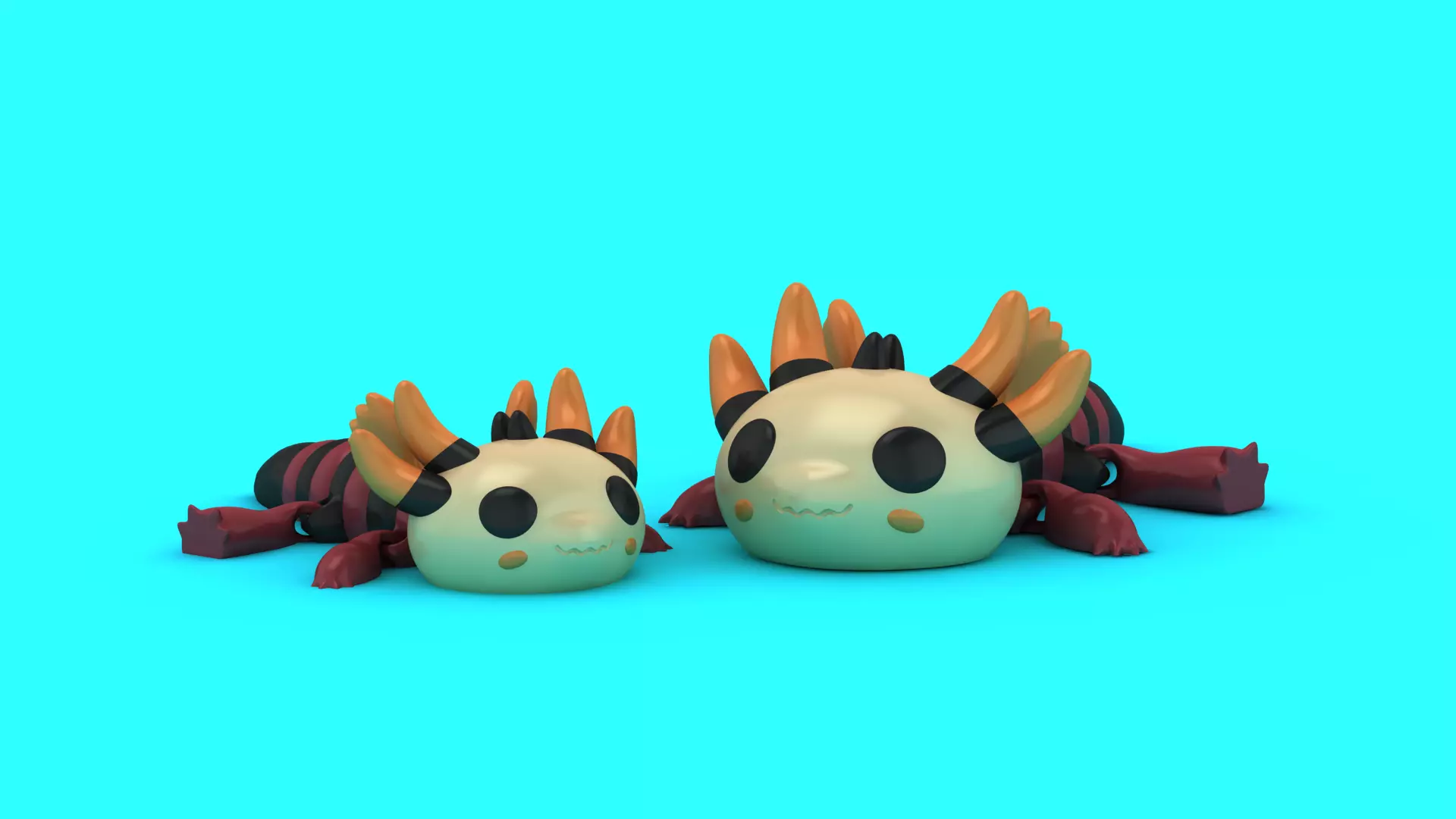Cute Axolotl 3D print model