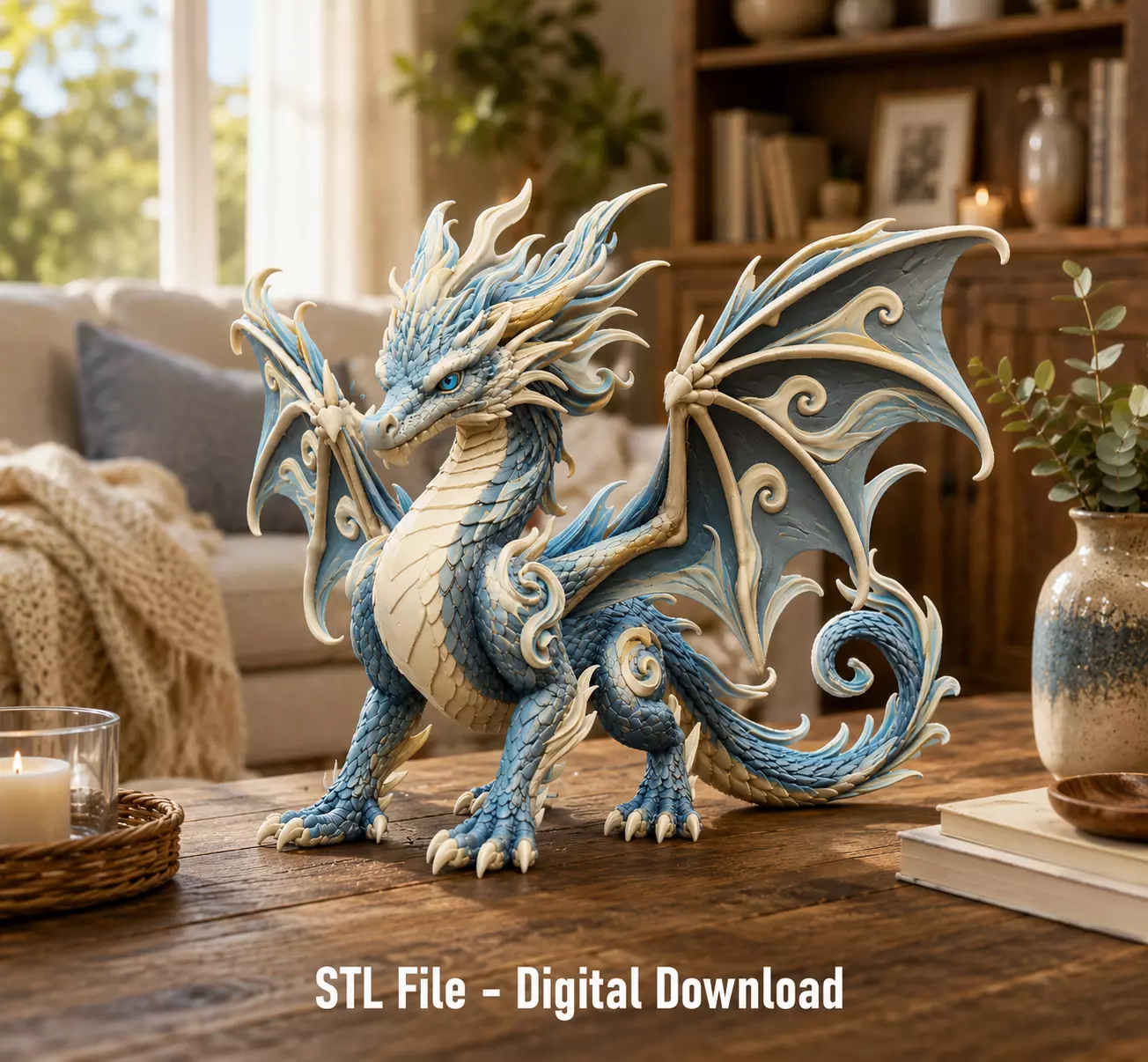 Ocean Breeze Dragon STL File for 3D Print 3D print model