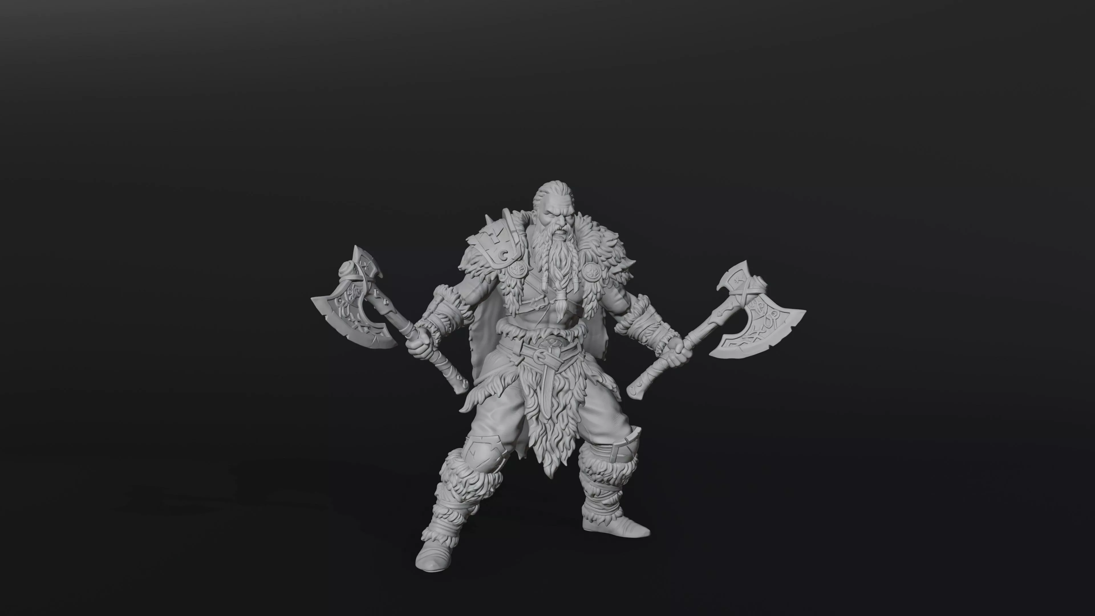 Viking Berserker Warrior Miniature 3D Print Model 3D print model
