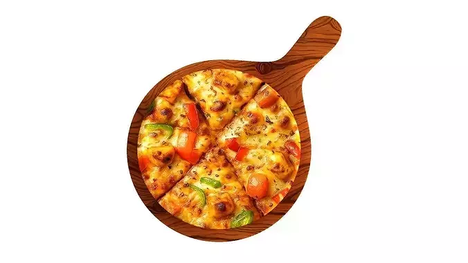 dilishius Veg Pizza 3D model 4