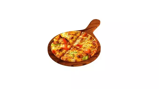 dilishius Veg Pizza 3D model 3