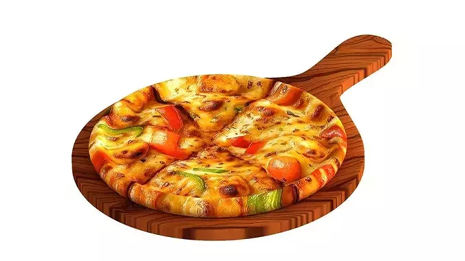 dilishius Veg Pizza 3D model 2