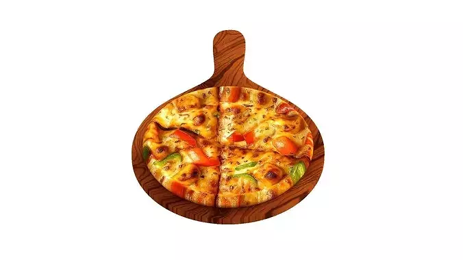 dilishius Veg Pizza 3D model 5
