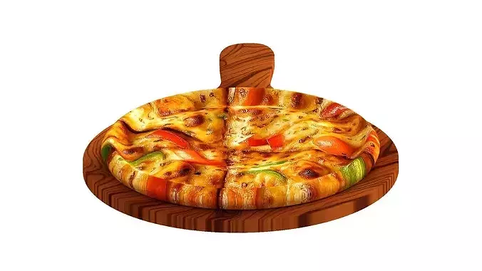 dilishius Veg Pizza 3D model 6
