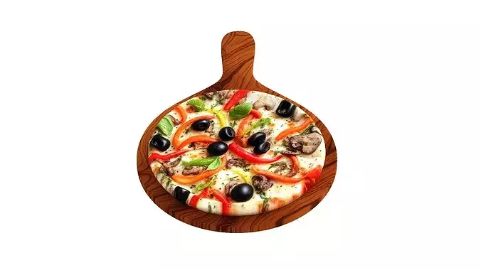 Supreme Veggie Pizza 3D model 4