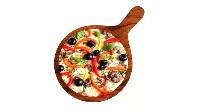 Supreme Veggie Pizza 3D model 6