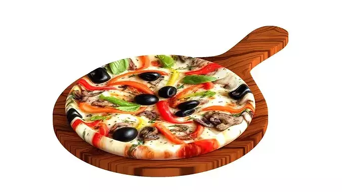 Supreme Veggie Pizza 3D model 2