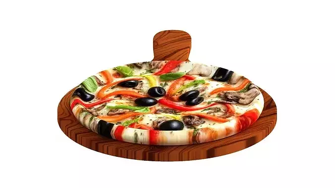 Supreme Veggie Pizza 3D model 5