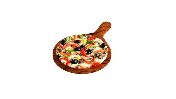 Supreme Veggie Pizza 3D model 3