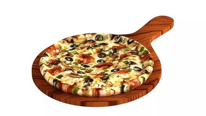 Supreme Pizza 3D model 2
