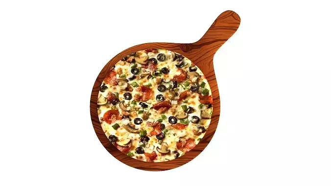 Supreme Pizza 3D model 6