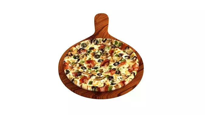 Supreme Pizza 3D model 4