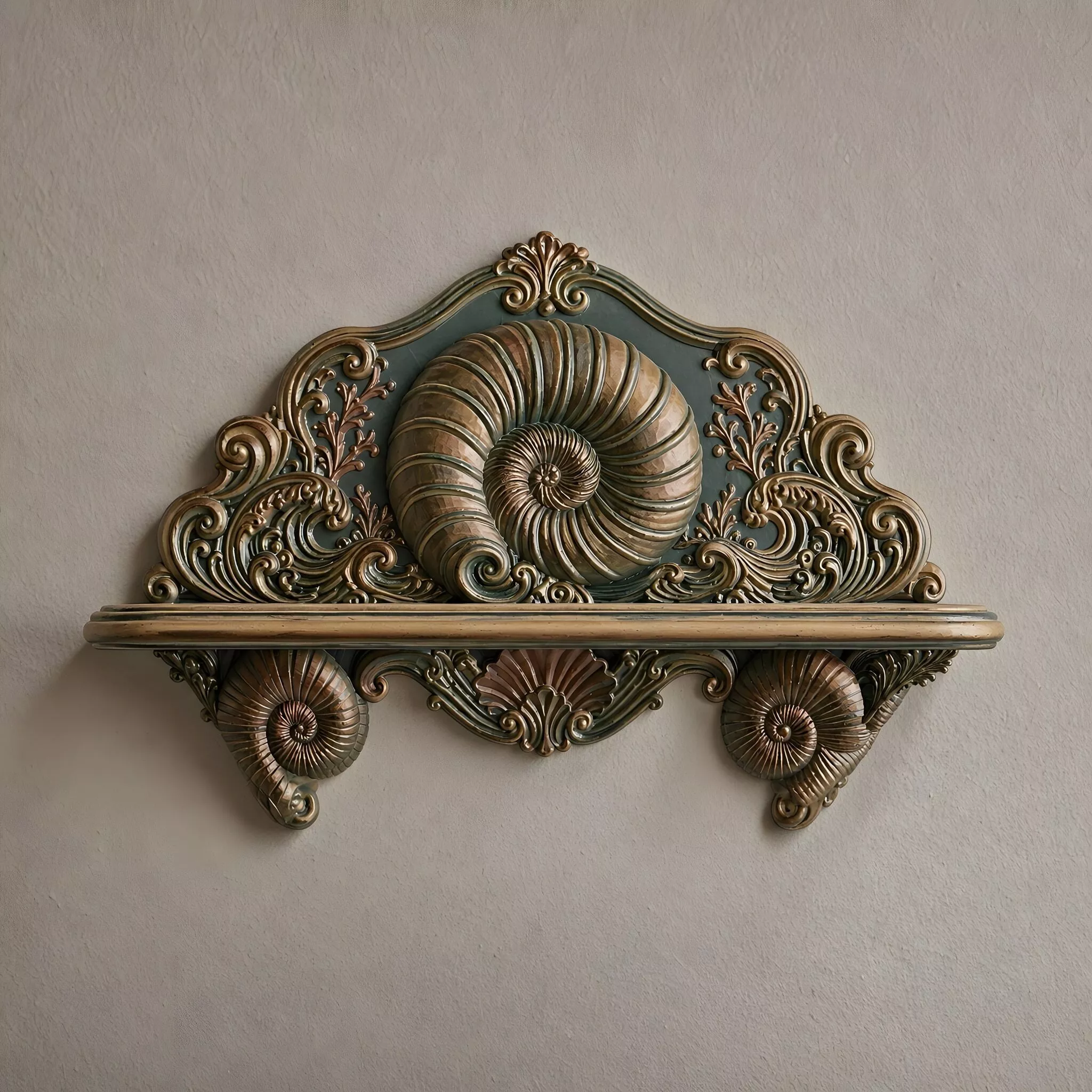 Oceanic Nautilus Wall Shelf 3D Print Model 3D print model