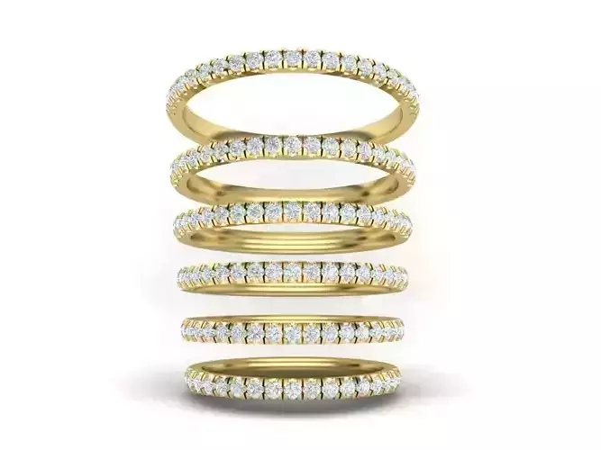 Diamond Classic Half Eternity band ring  sizes 48-58