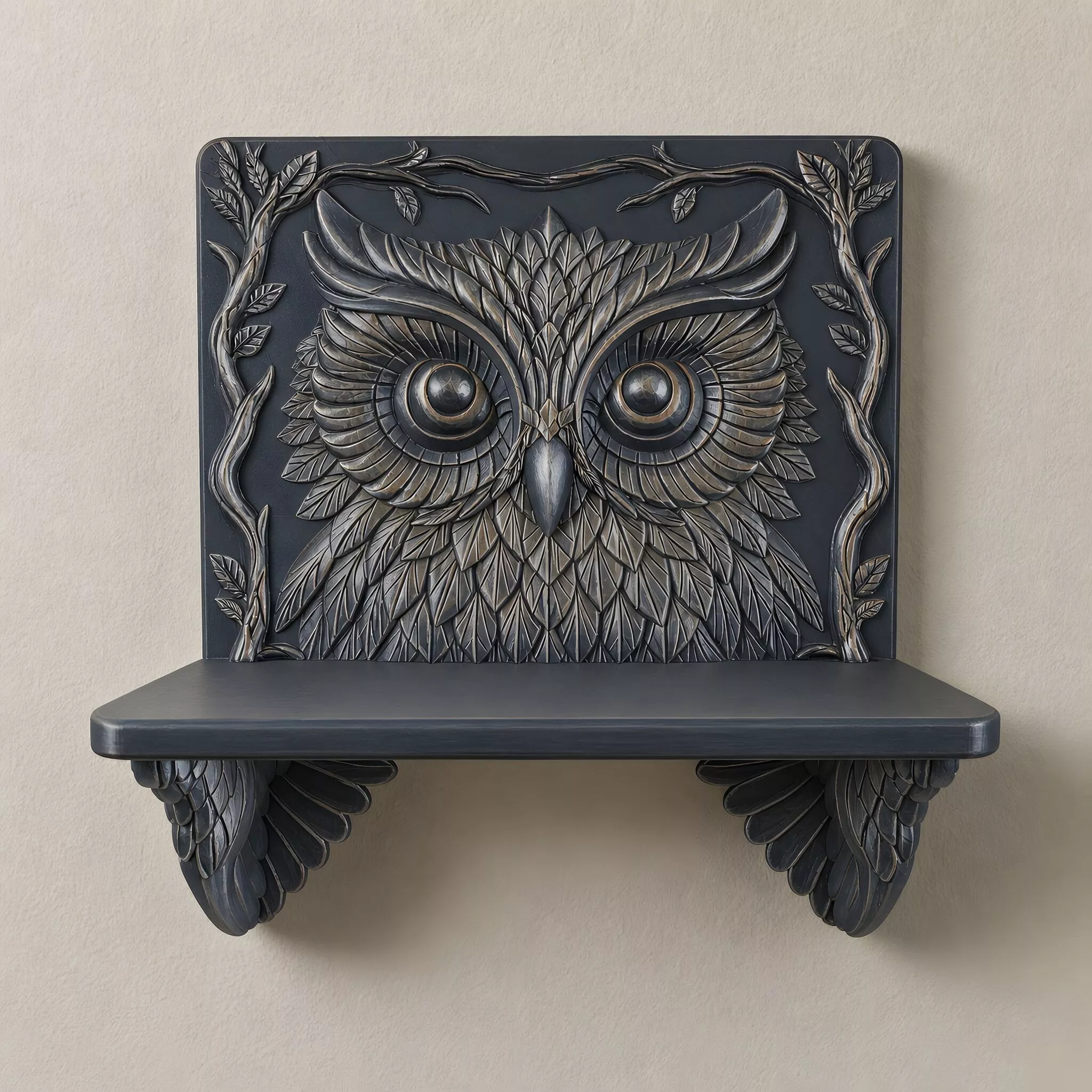 Guardian Owl Wall Shelf 3D Print Model 3D print model