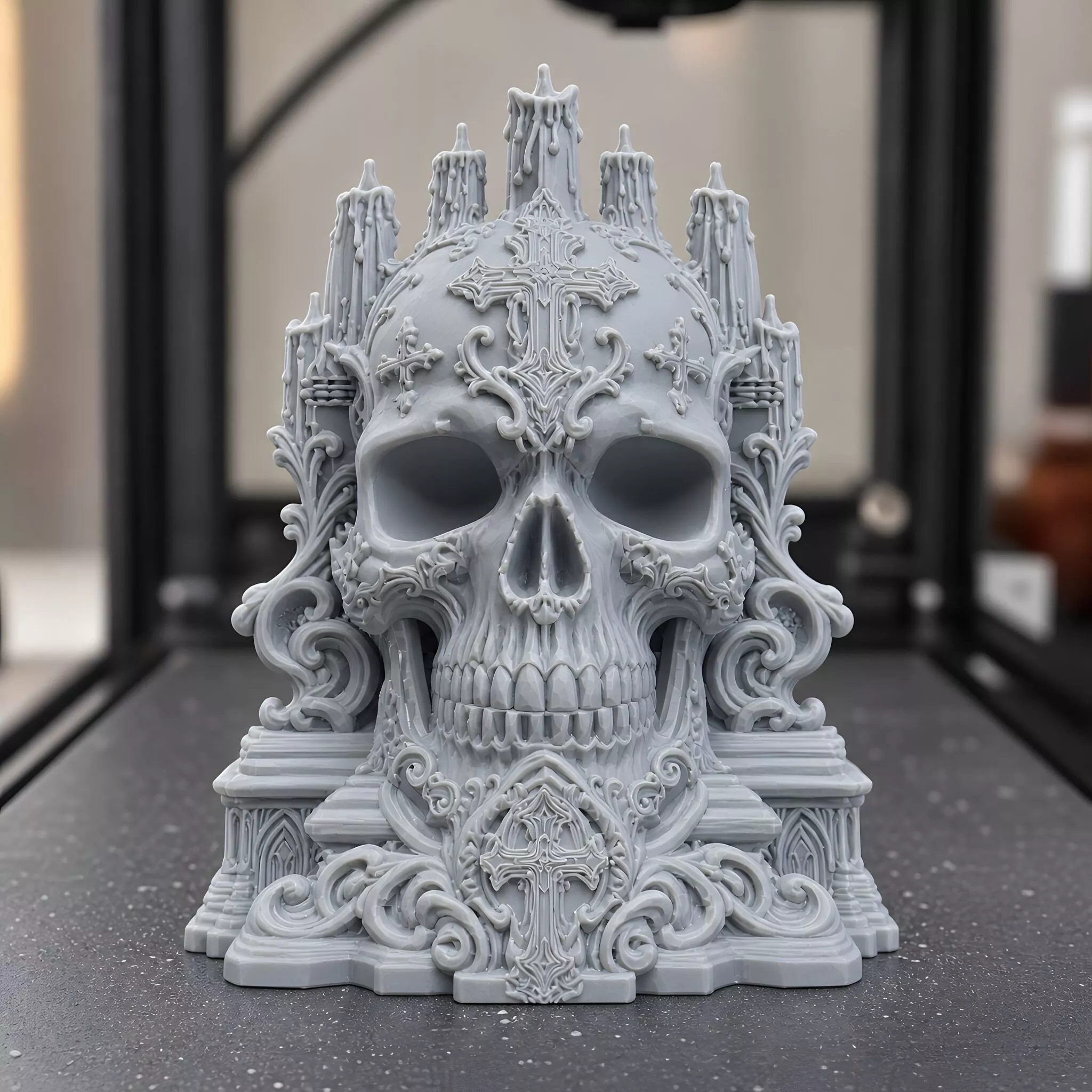 Black Mass Altar Gothic Skull 3D Print Model 3D print model