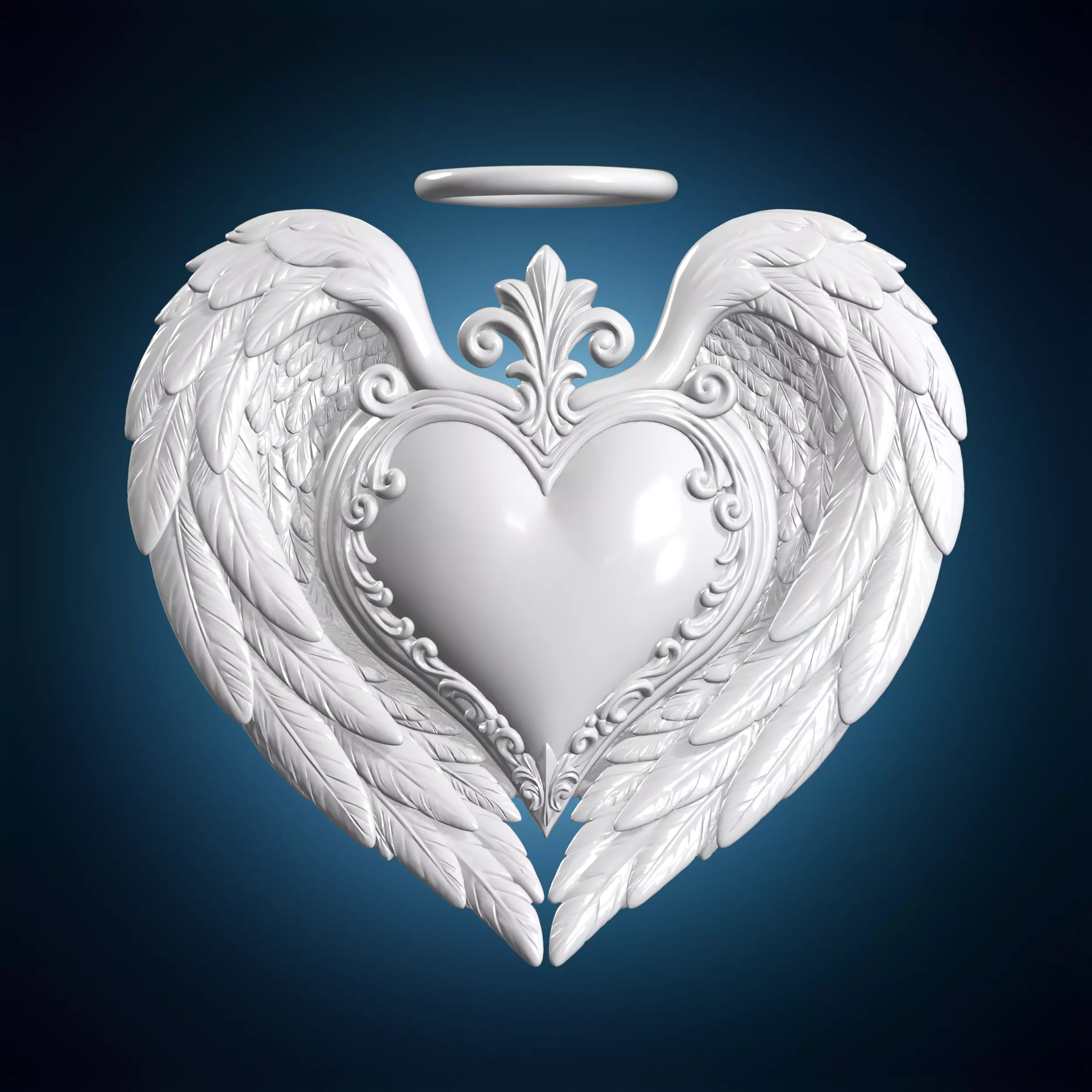 Seraph Heart Wings 3D Print Model 3D print model