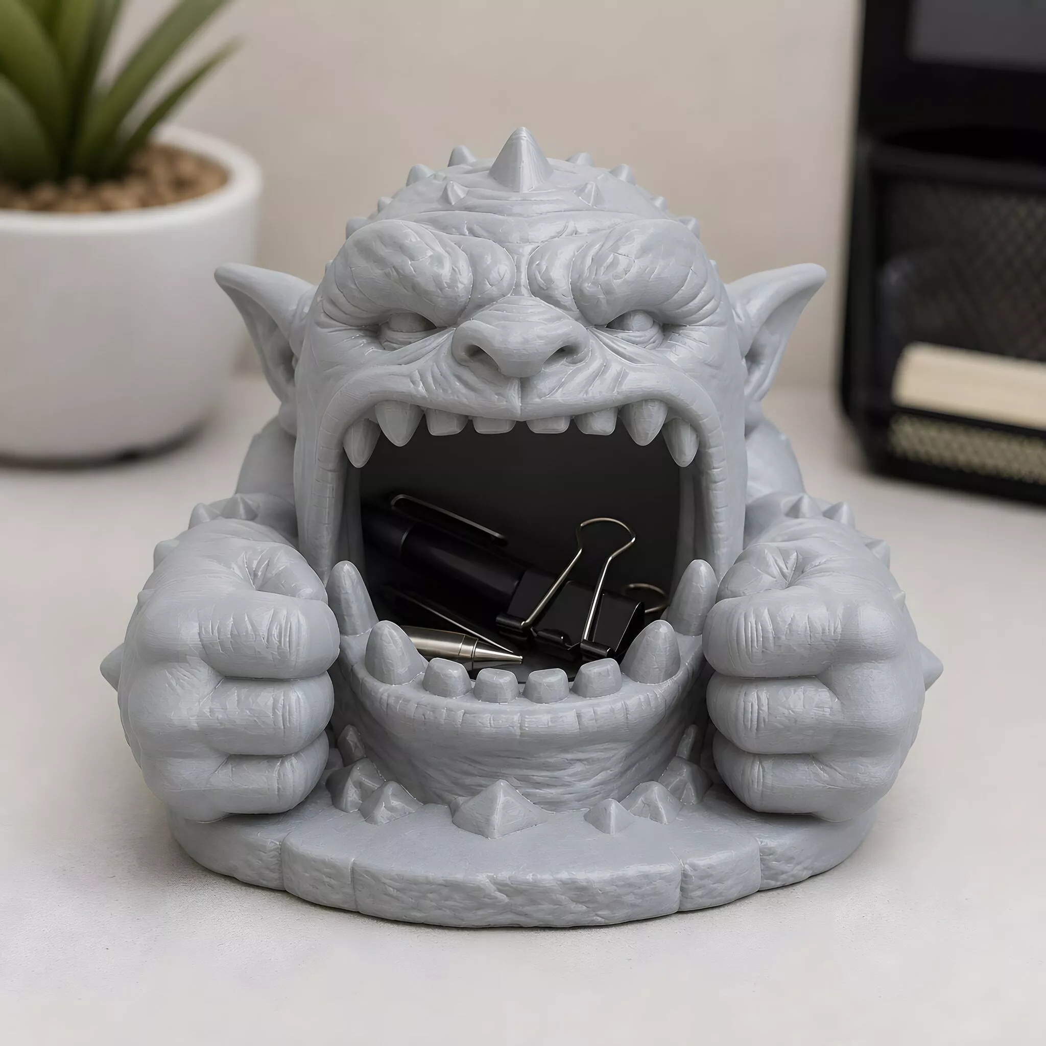 Ogroid Desk Guardian Organizer 3D Printable Model 3D print model