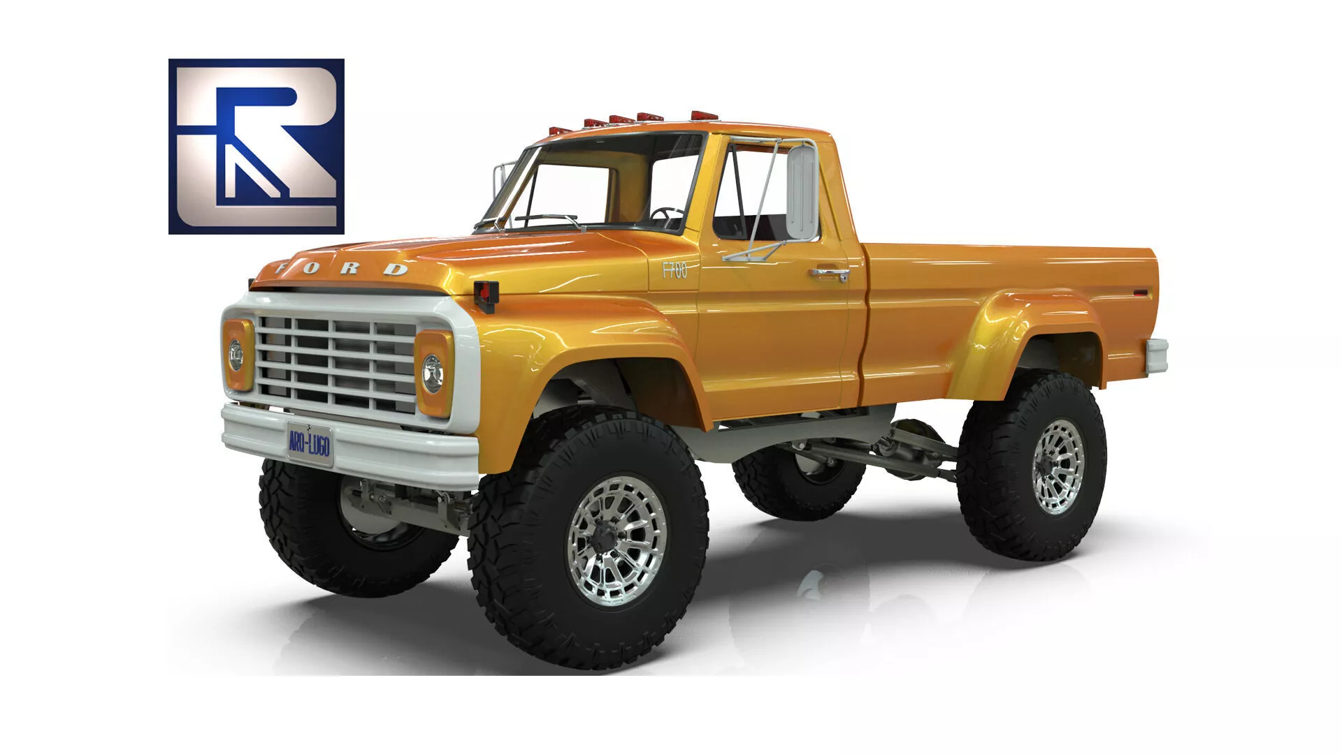 1975 F700 Custom Lifted 4x4 Off Road Pickup Truck 3D model