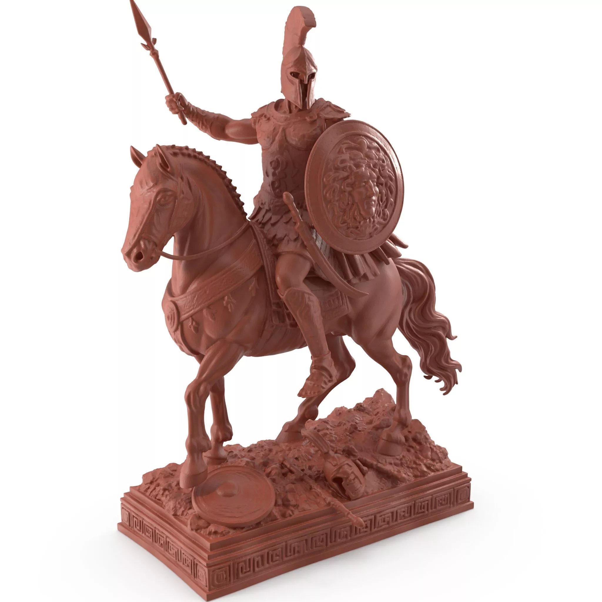 Print Ready Mounted Knight on Horse 3D Model 02 3D print model
