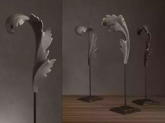 Cast Acanthus Leaves on Stands