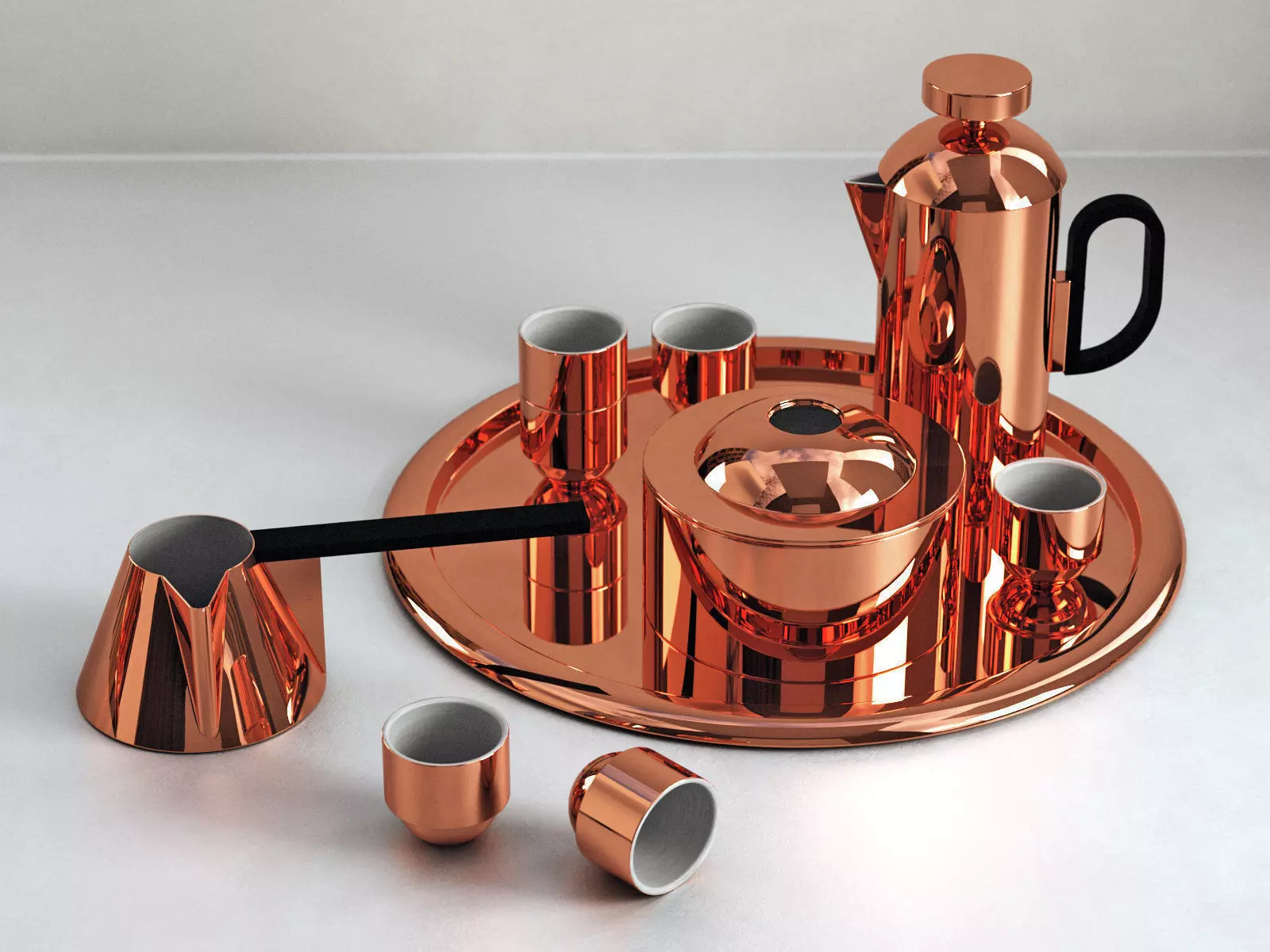 Brew Collection copper tea set 3D model_0