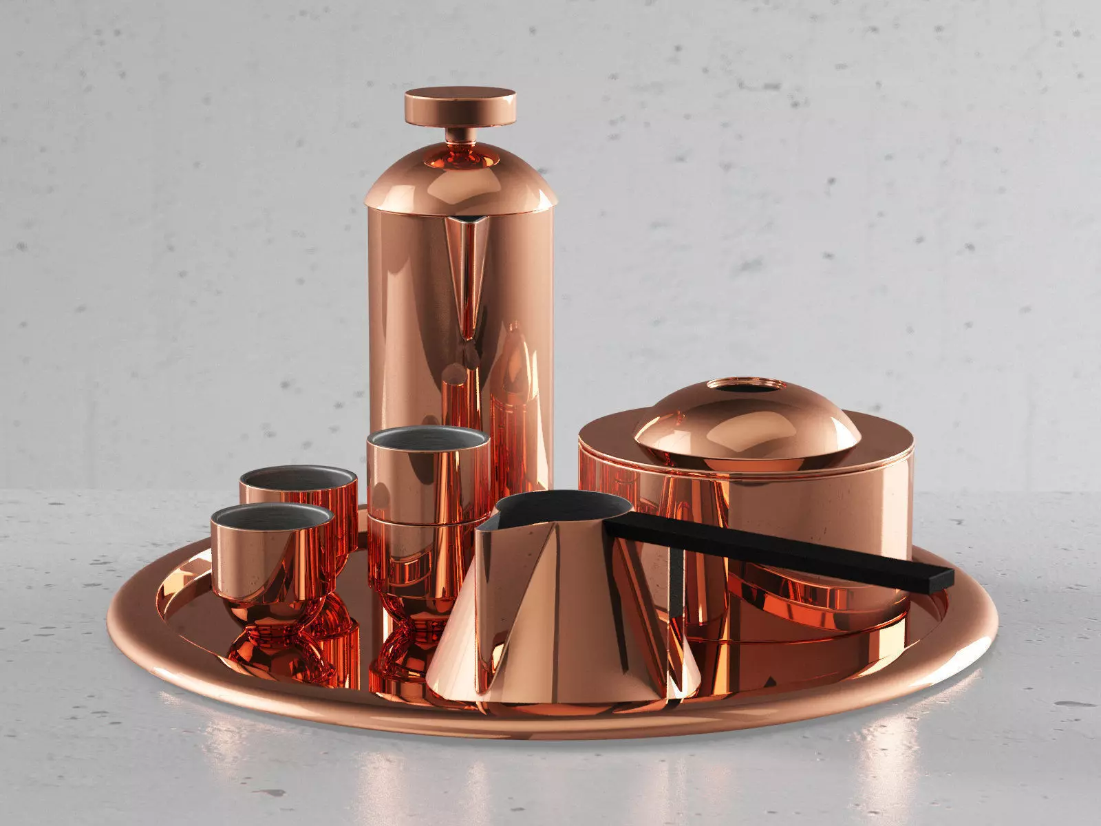 Brew Collection copper tea set 3D model_5