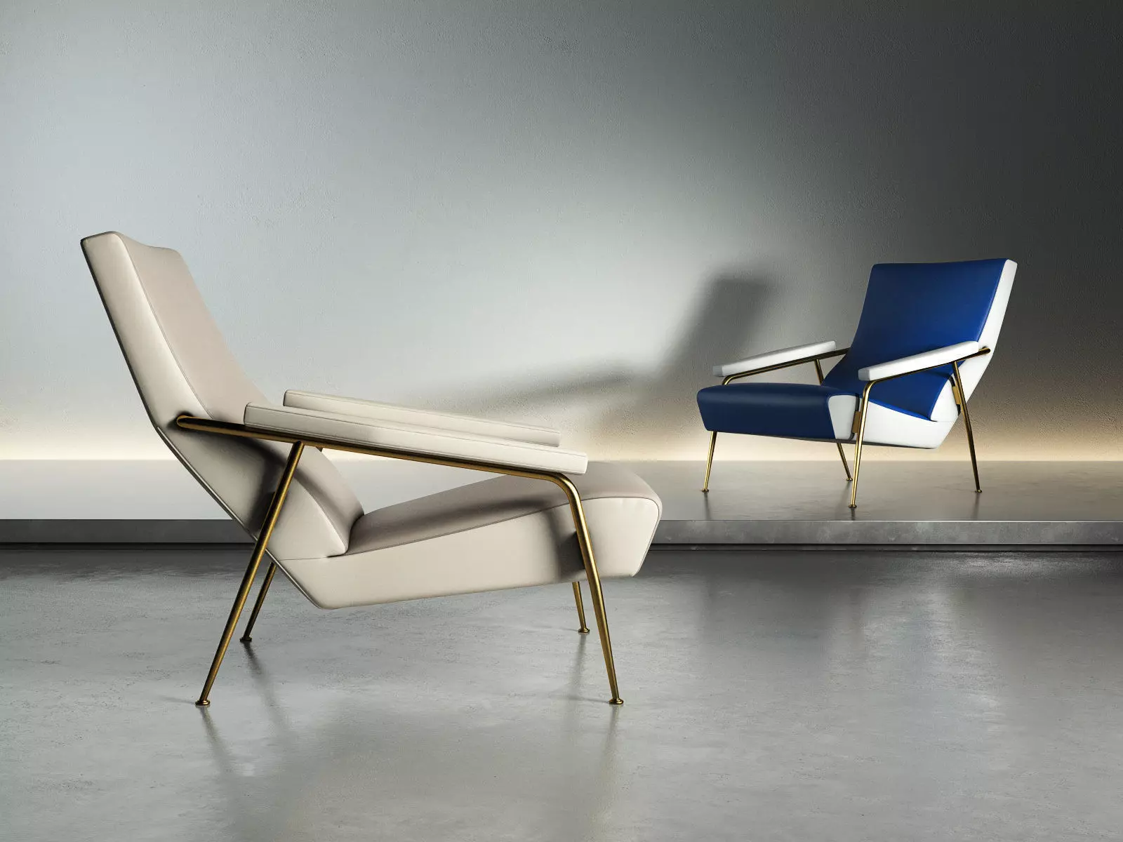 D153 pair of lounge chairs 3D model_1