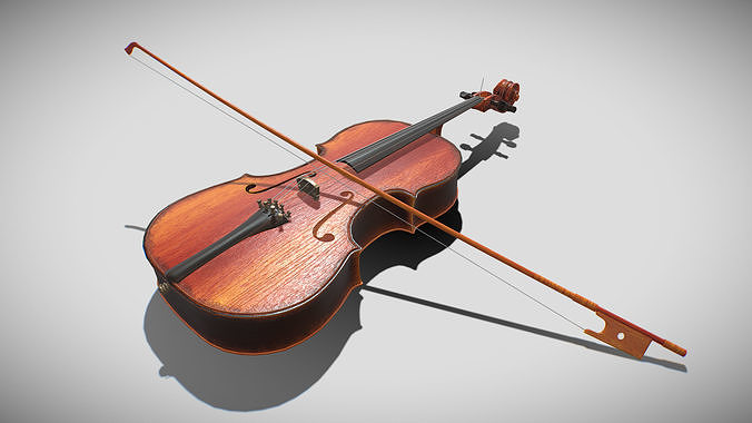 Violin PBR cello Low-poly 3D model