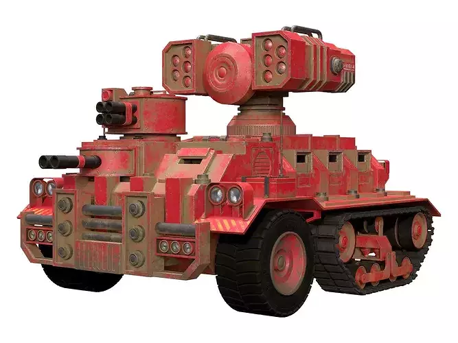 Half-track APC-1-Red-Dirty